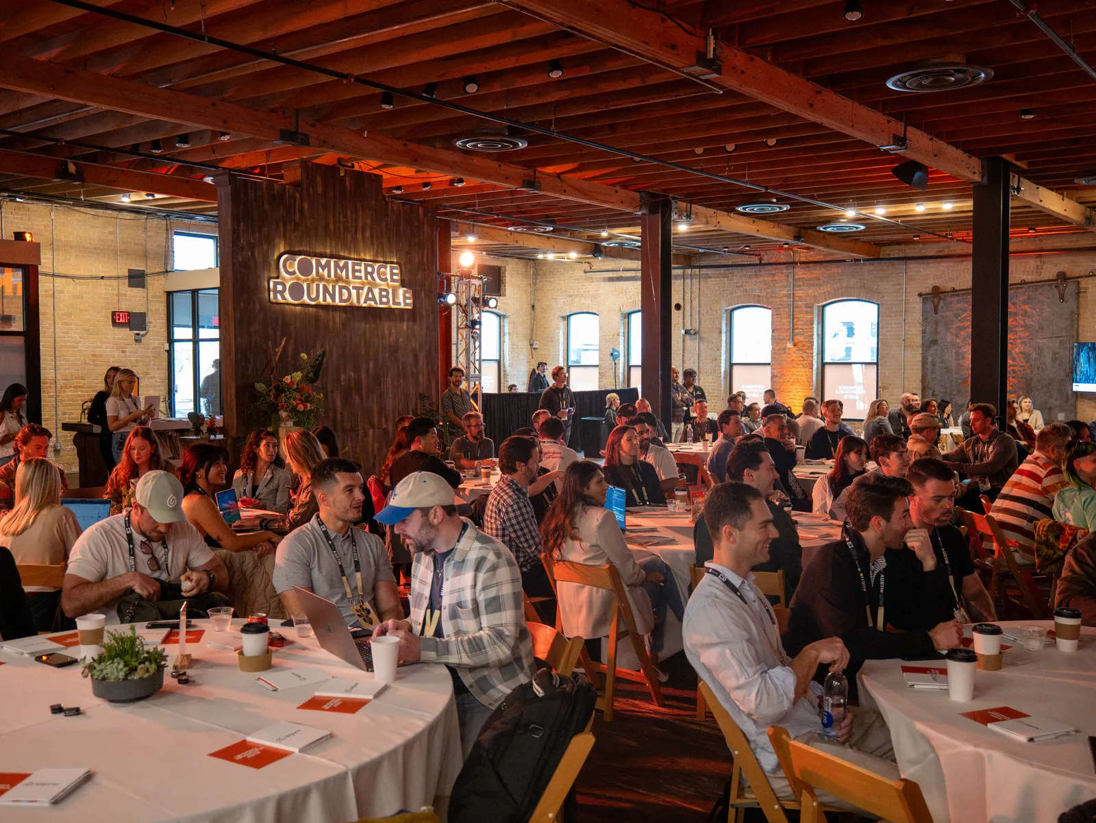 A packed ballroom at Brazos Hall